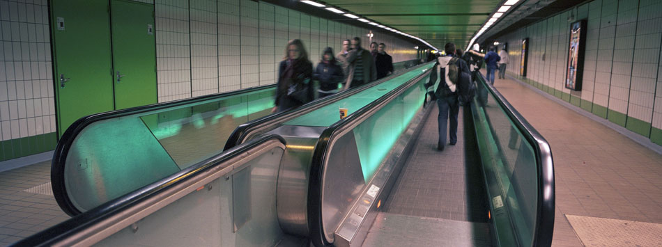 Jeudi 31 janvier 2008, station de métro Part Dieu, à Lyon.