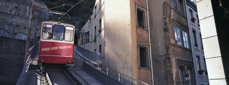 Mercredi 16 juillet 2008, funiculaire de Fourvière, à Lyon.