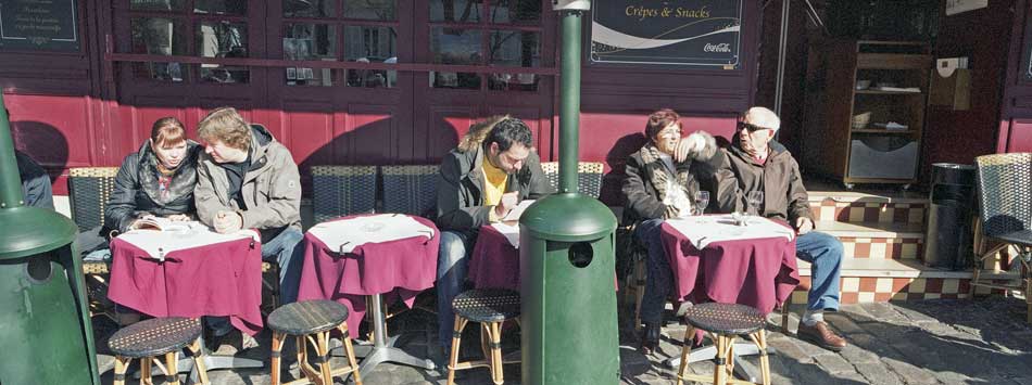 Lundi 3 mars 2008 (2), place du Tertre, à Montmartre, Paris.