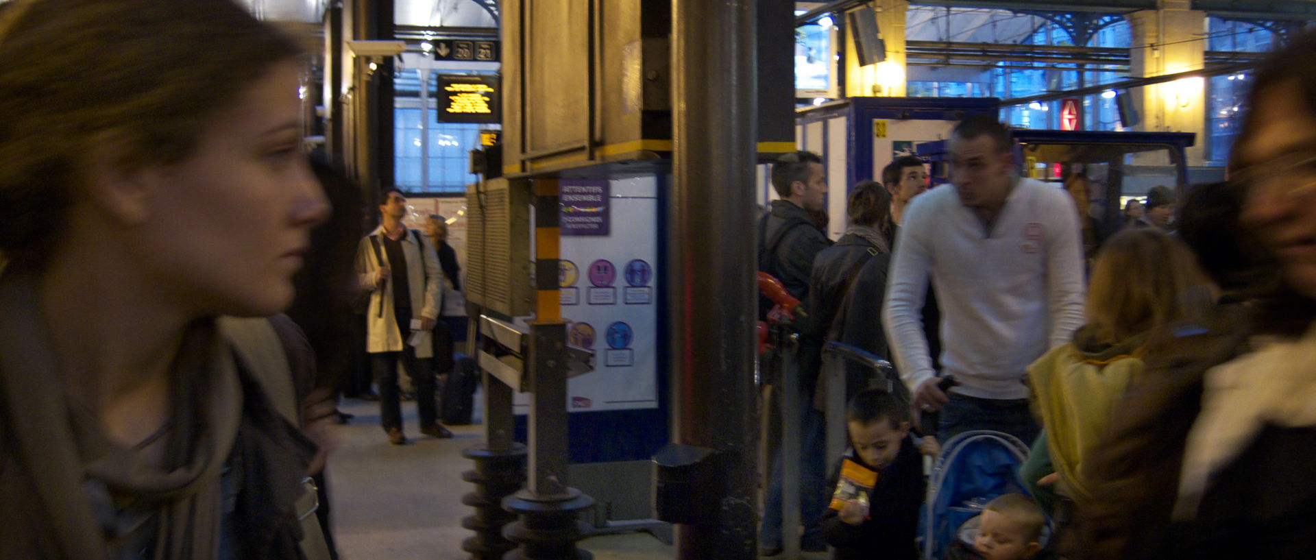 Photo dans une gare, Paris, gare du Nord.