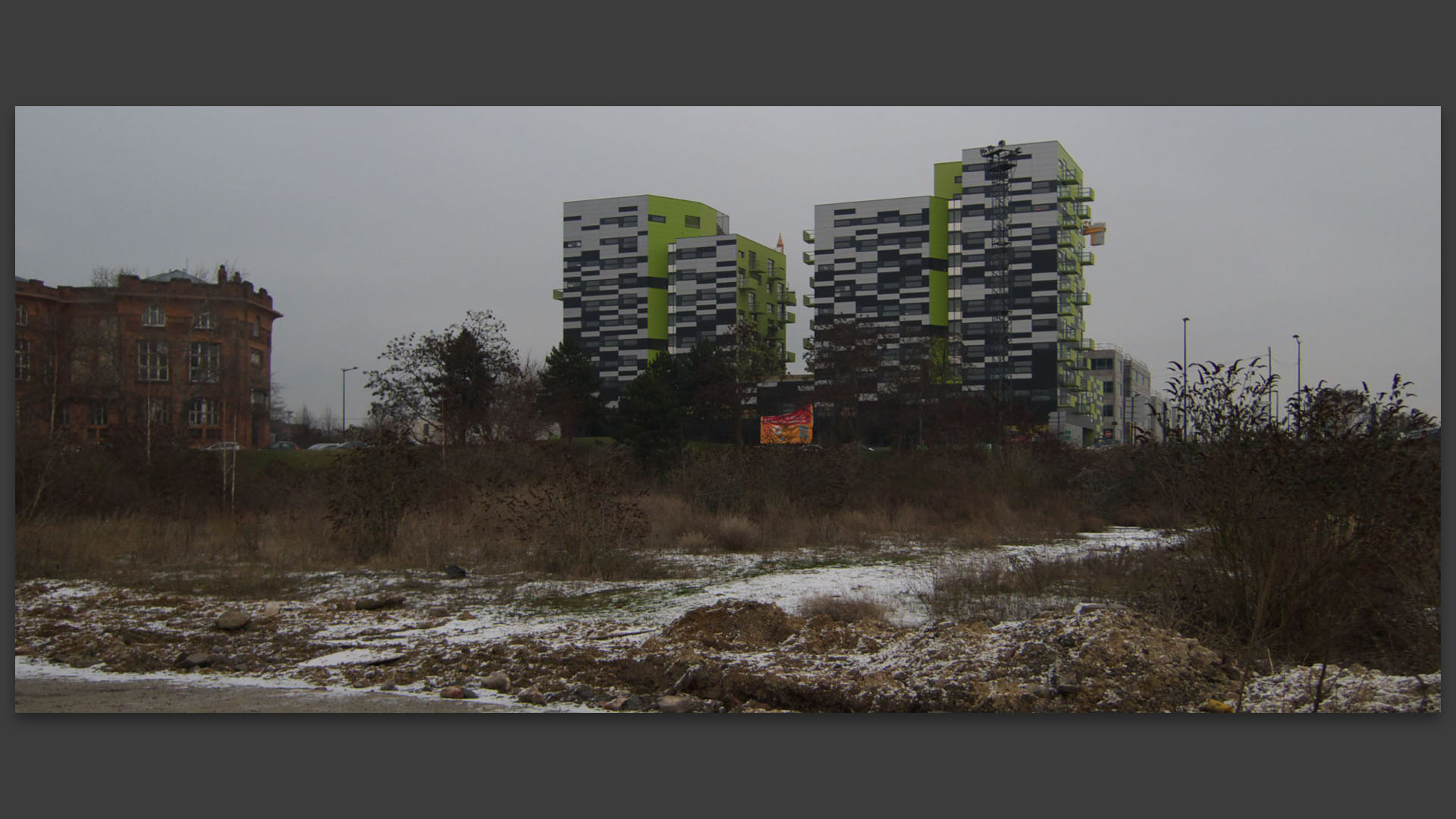 Immeubles du Bois Habité, depuis la friche de la gare Saint Sauveur, à Lille.