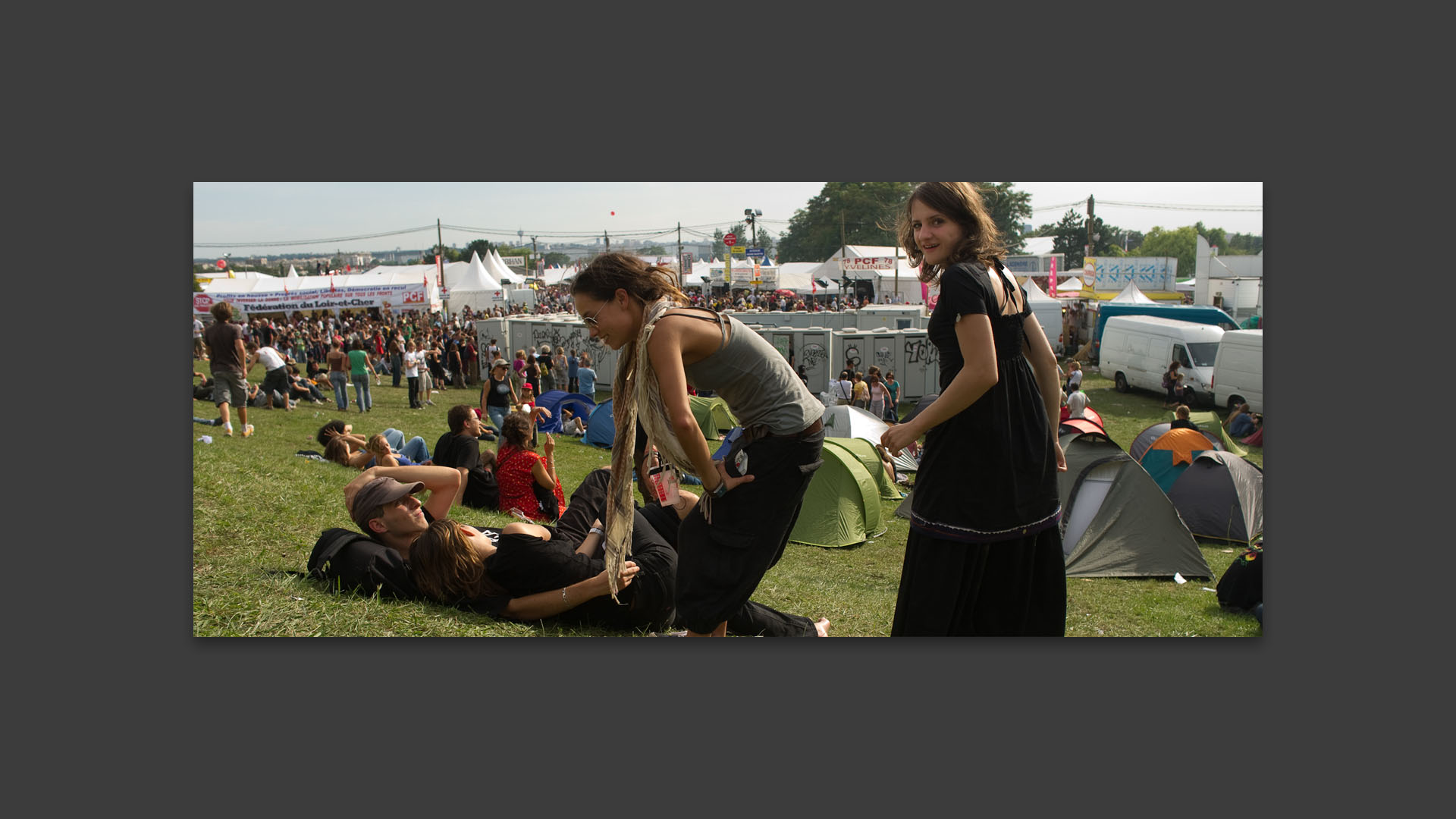 Baba cool à la fête de l'Humanité, à La Courneuve.