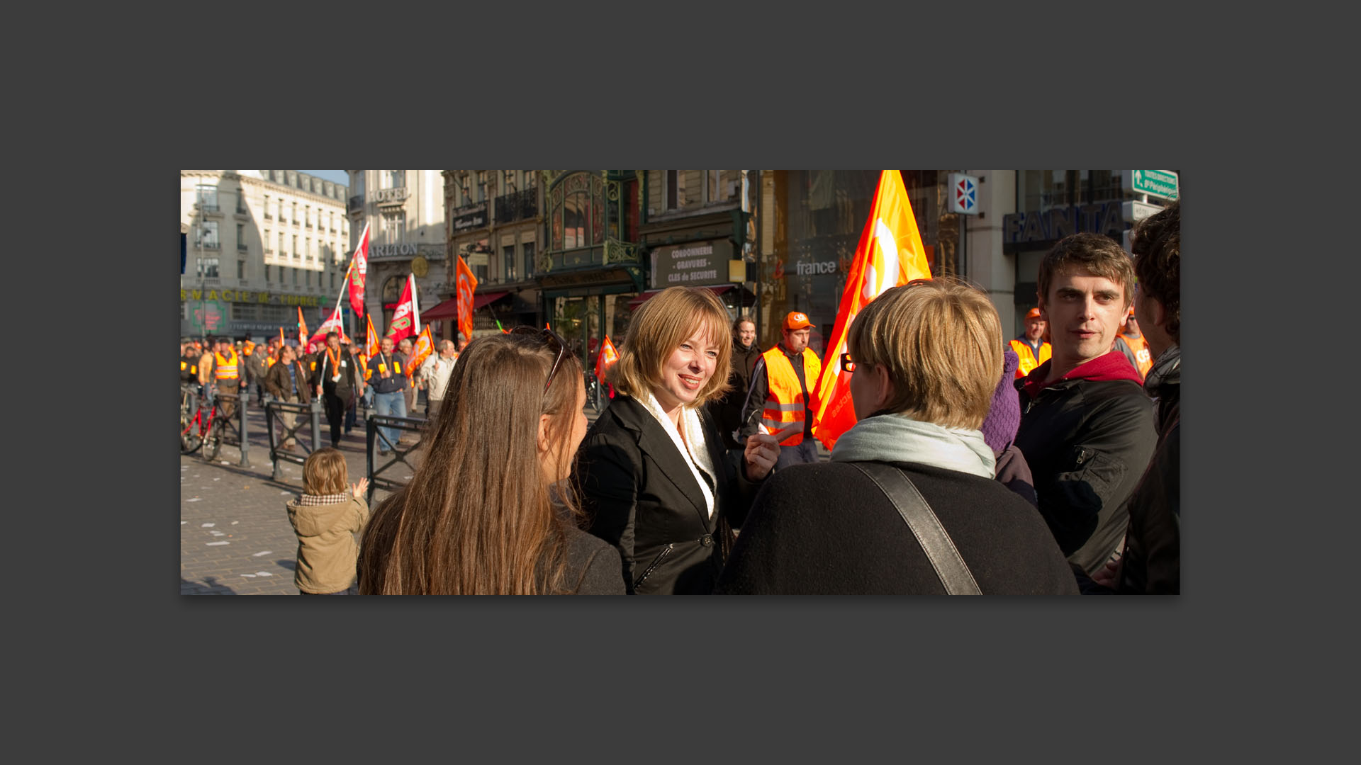 Sur le parcours de la manifestation contre la réforme des retraites.