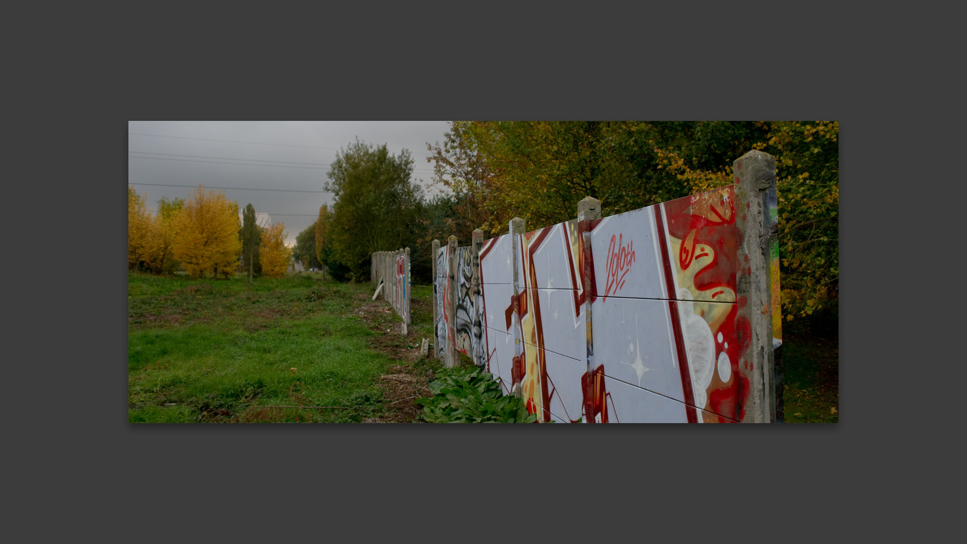 Palissades taguées, aux Prés, à Villeneuve d'Ascq.