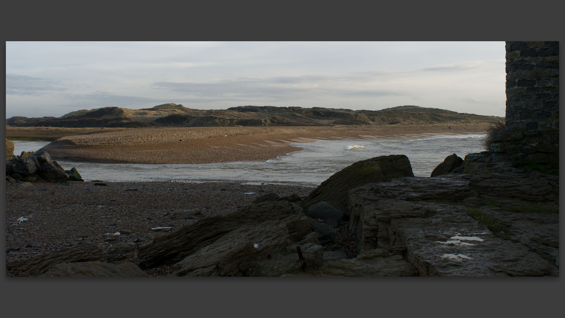 La plage d'Ambleteuse vue du fort.