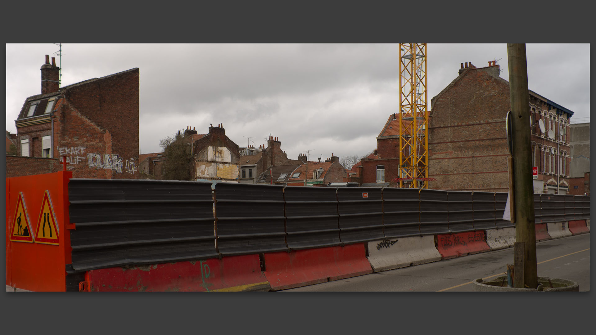 Chantier, rue d'Iéna, à Wazemmes, Lille.