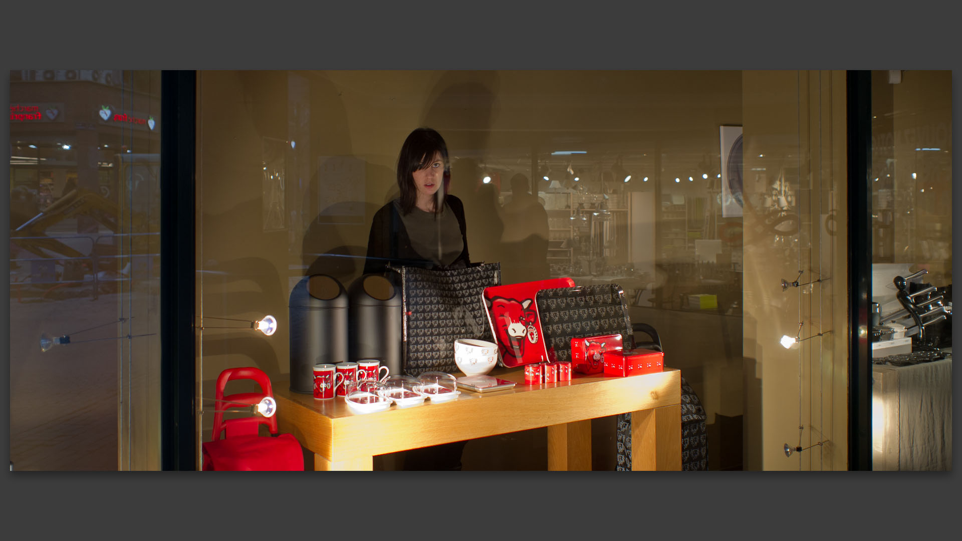 Vitrine de la galerie commerciale des Tanneurs, à Lille.