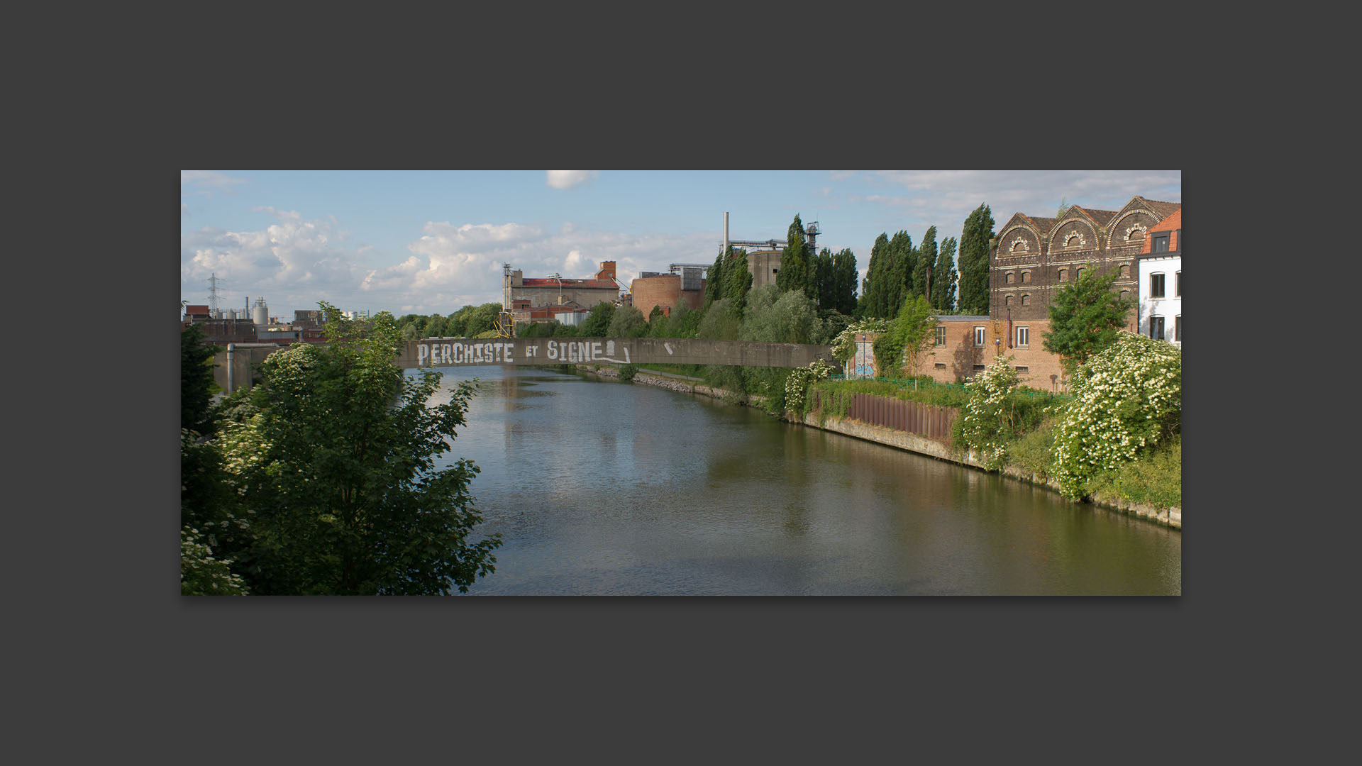 La Deûle vue du pont de l'Abbaye, à Marquette lez Lille.