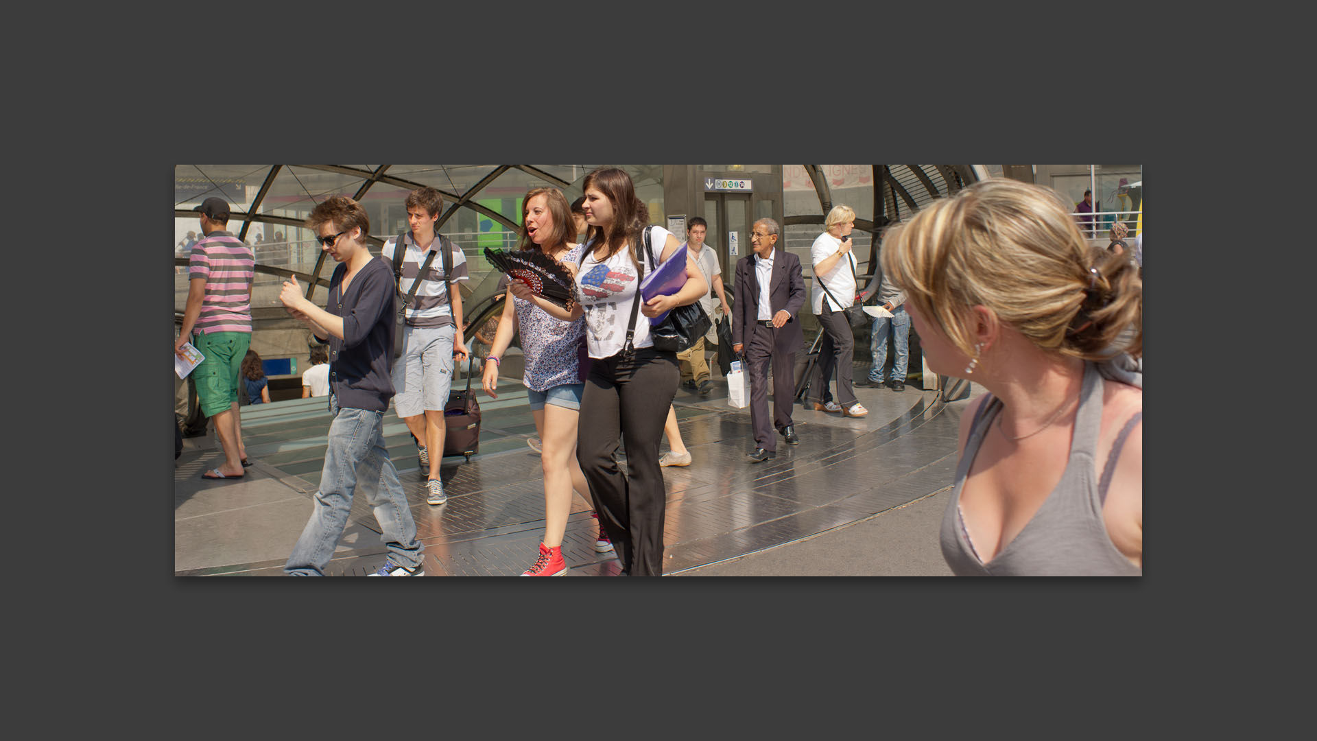 Canicule à la gare Saint-Lazare, à Paris.