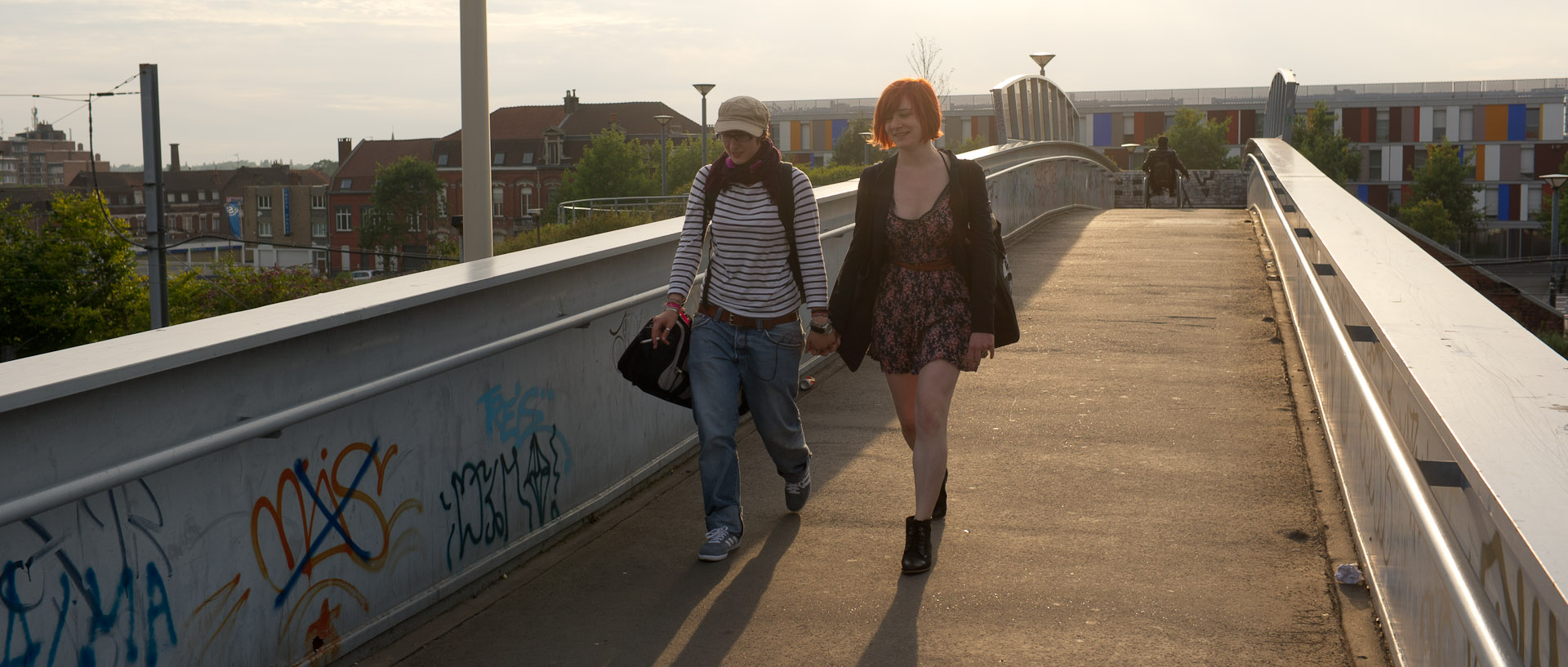 Passerelle de la gare, à Roubaix.