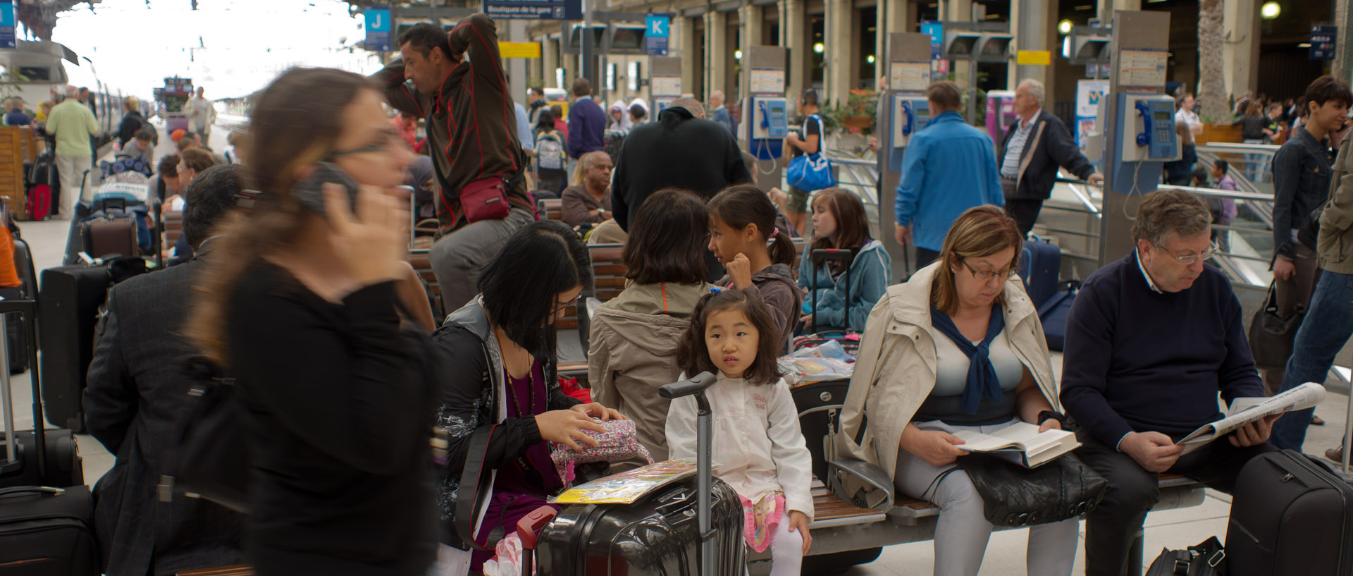 Départs en vacances, gare de Lyon, à Paris.