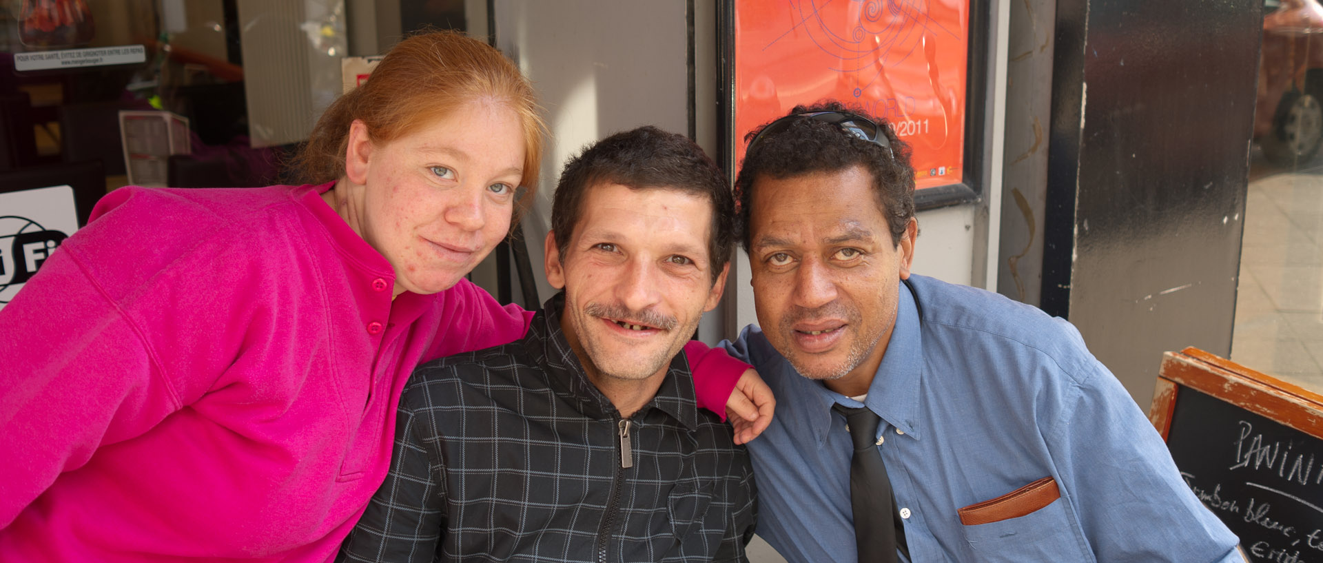 Jean-Marc et ses amis, rue Gambetta, à Lille.