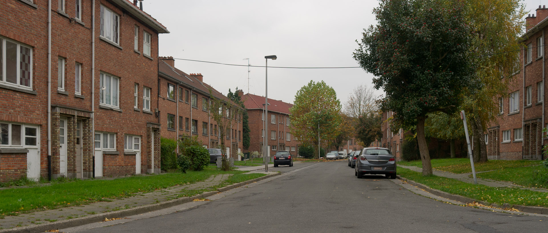 Immeubles, rue de la Châtellerie, à Mouscron, en Belgique.