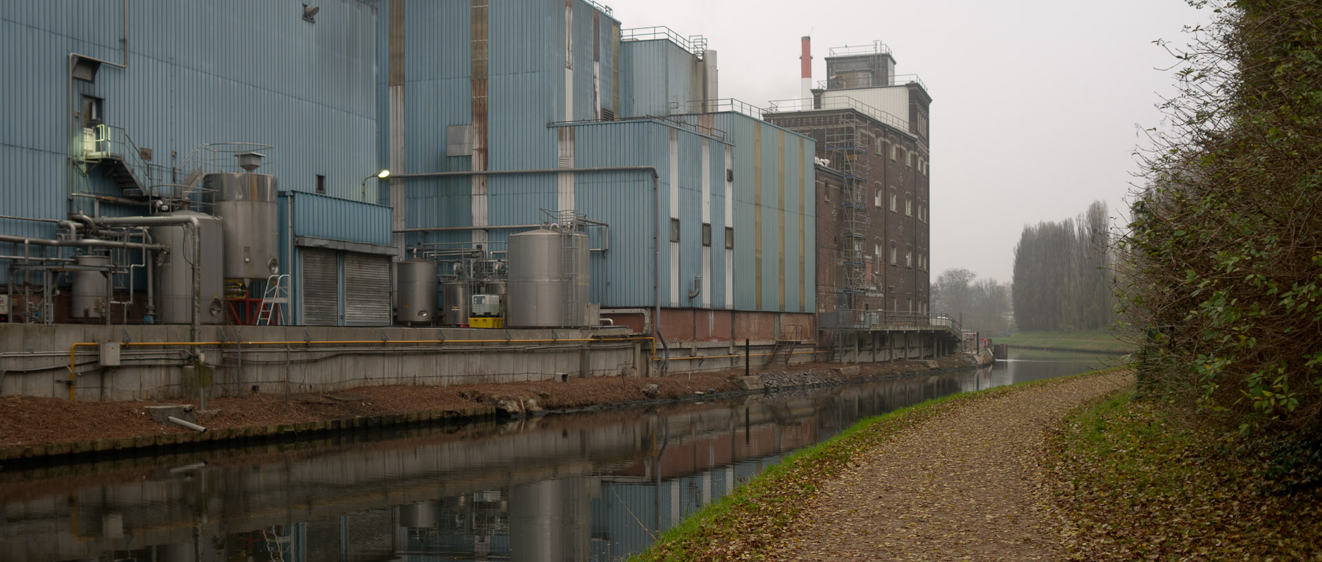 L'usine Lesaffre, sur la Marque, à Marcq en Baroeul.