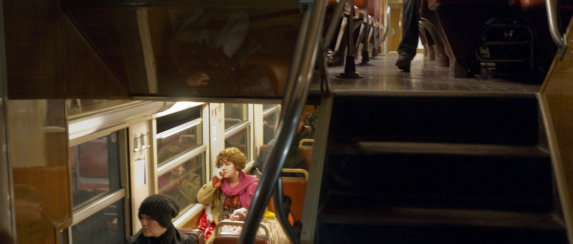 Dans le RER, à Paris.