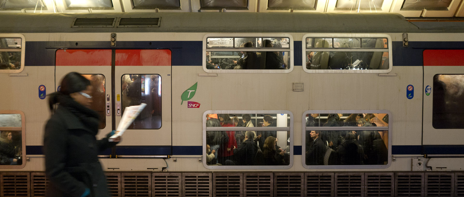 RER E, gare du Nord, à Paris.