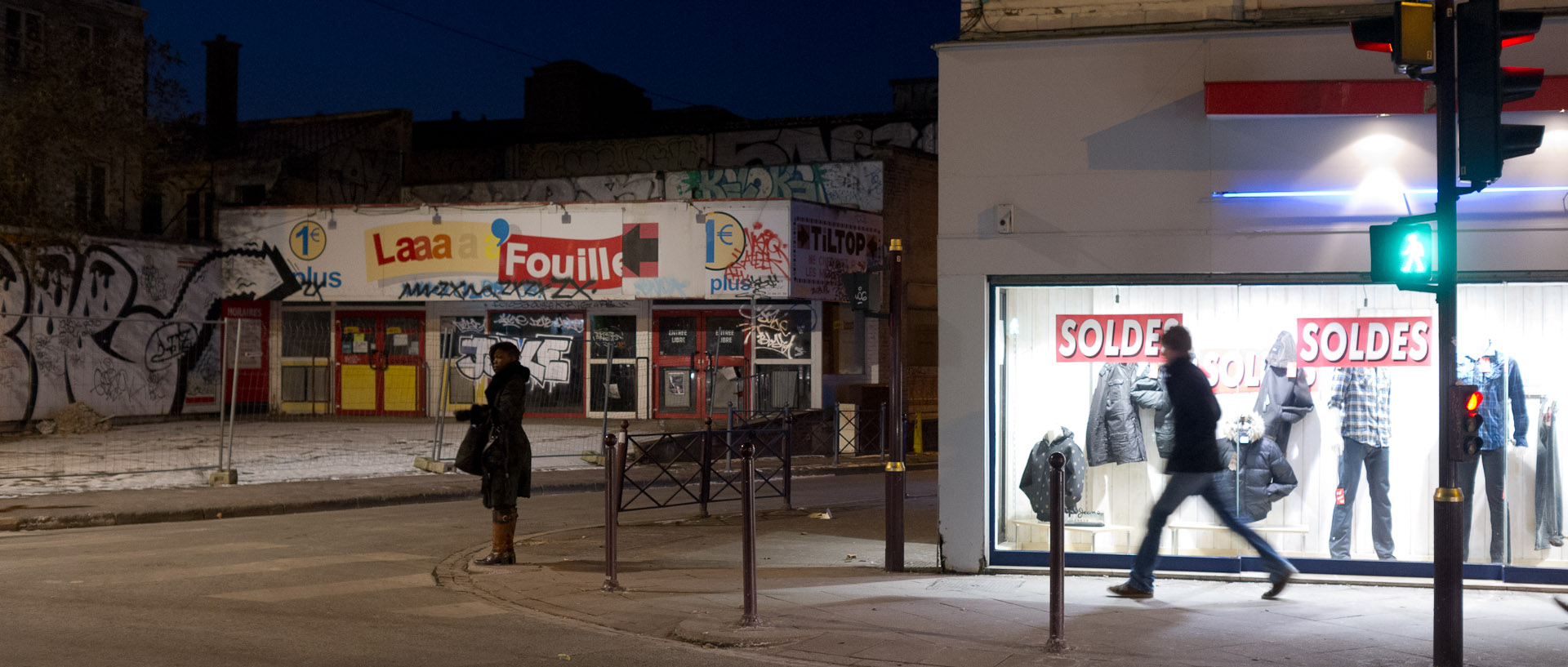 Grand froid sur la rue Gambetta, à Wazemmes, Lille.