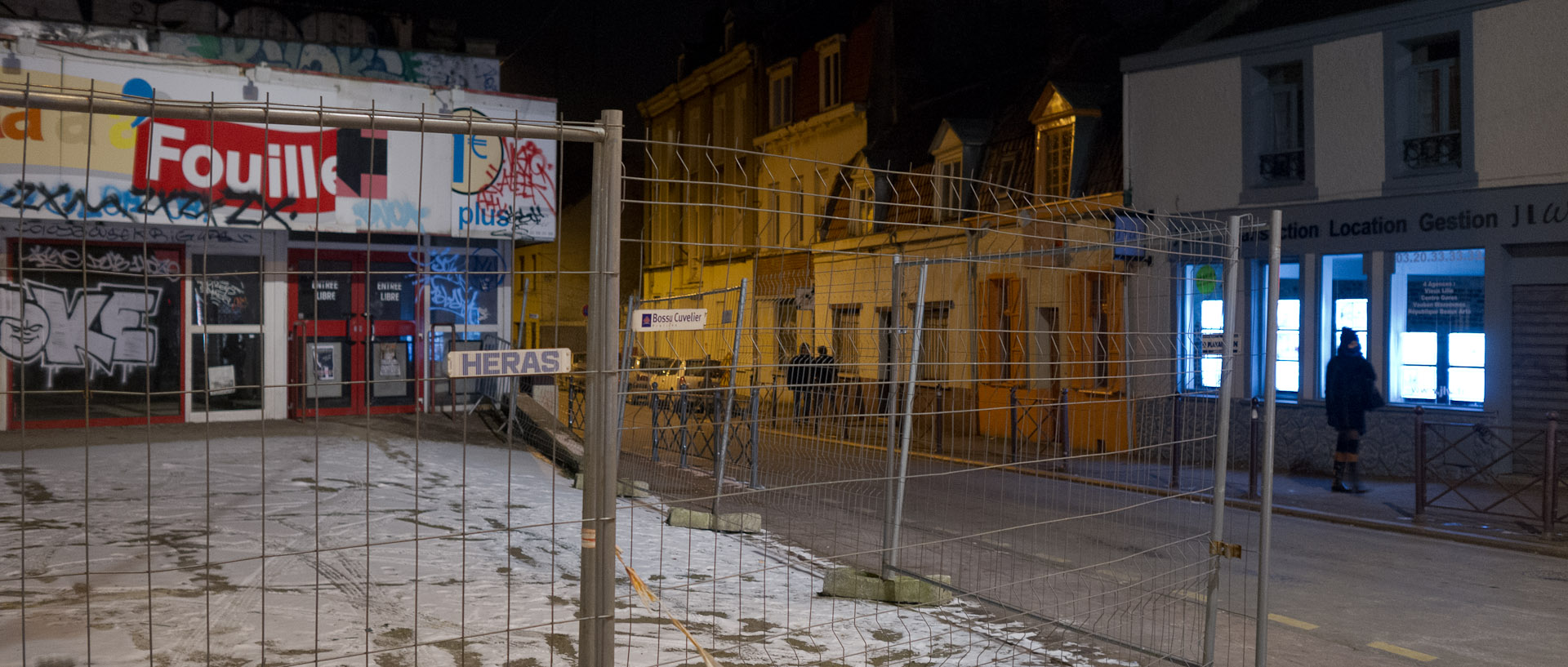 Grand froid sur la rue Gambetta, à Wazemmes, Lille.