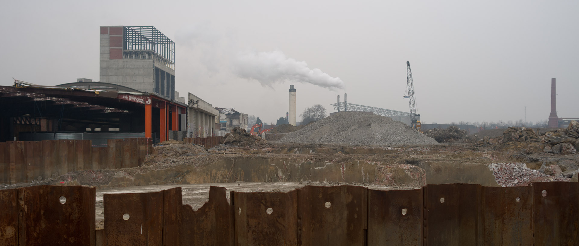 La zone de l'Union et la ruine de la brasserie Terken, à Roubaix.