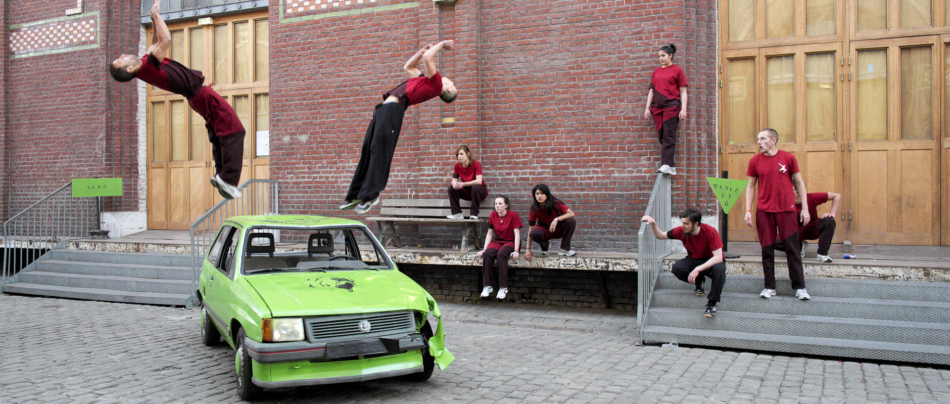 Démonstration de Parkour art urbain par Urban move, à la Condition Publique, à Roubaix.