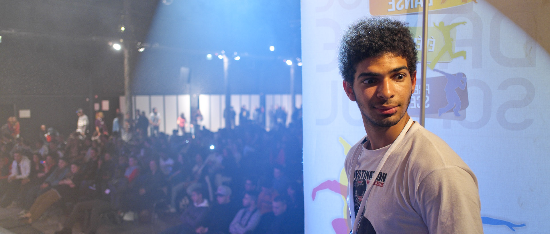 Jeune participant au battle de hip hop, salle Watremez, à Roubaix.