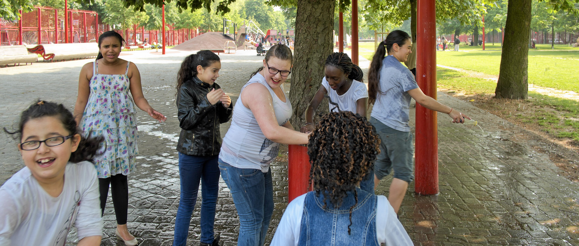 Jeu d'eau, parc Jean-Baptiste-Lebas, à Lille.