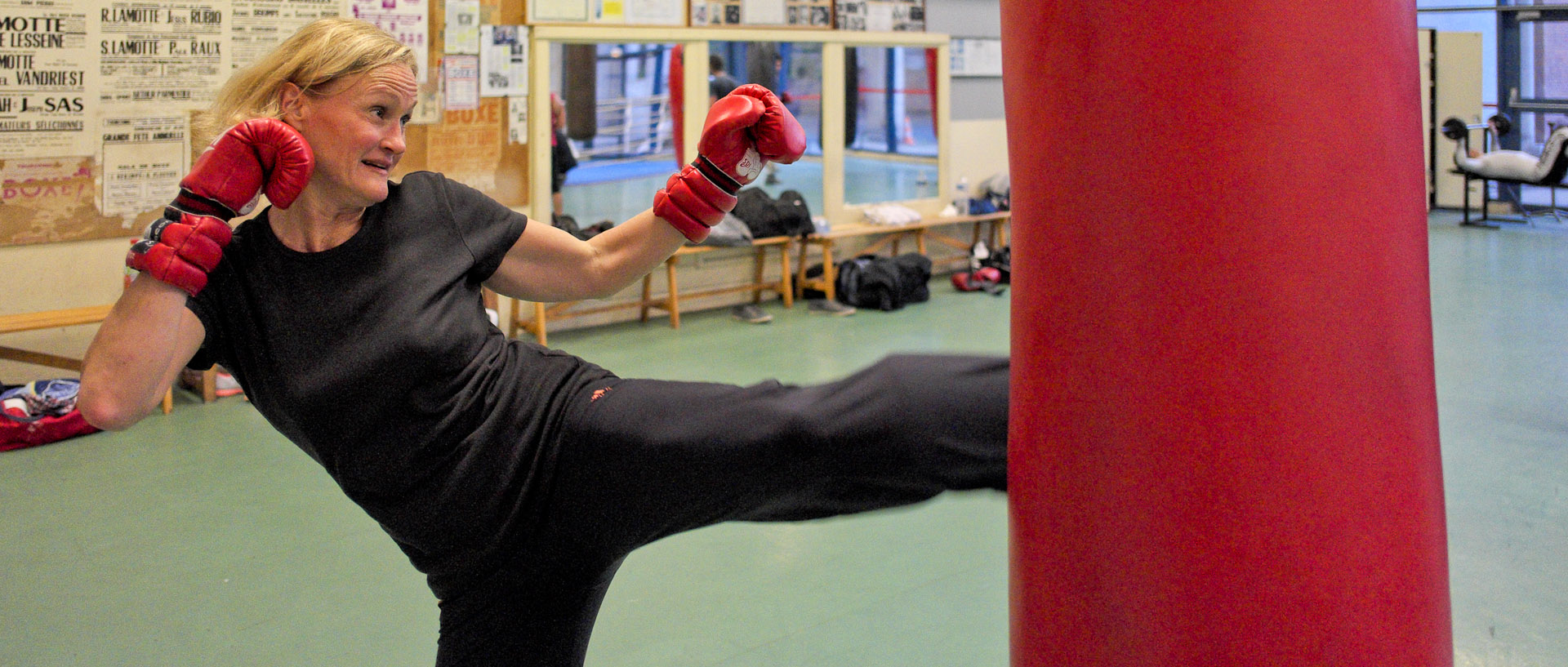 Entraînement de boxe, salle Léo-Lagrange, à Tourcoing.