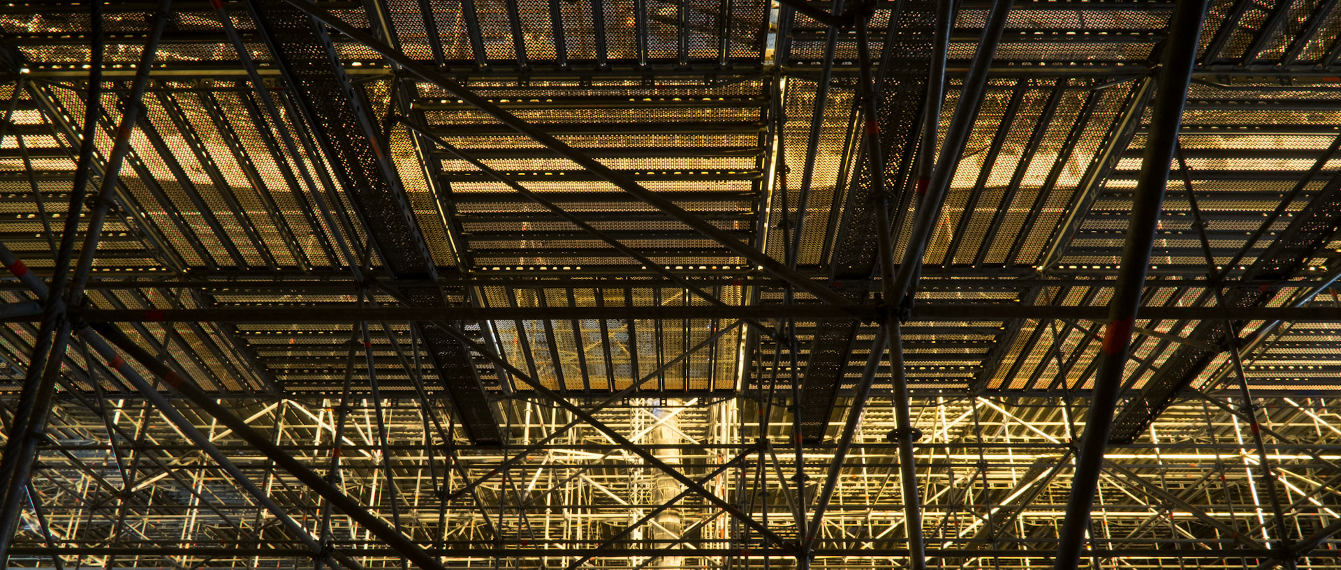 Le chantier de rénovation de la salle de concert de l'Orchestre national de Lille, au Nouveau Siècle, à Lille.