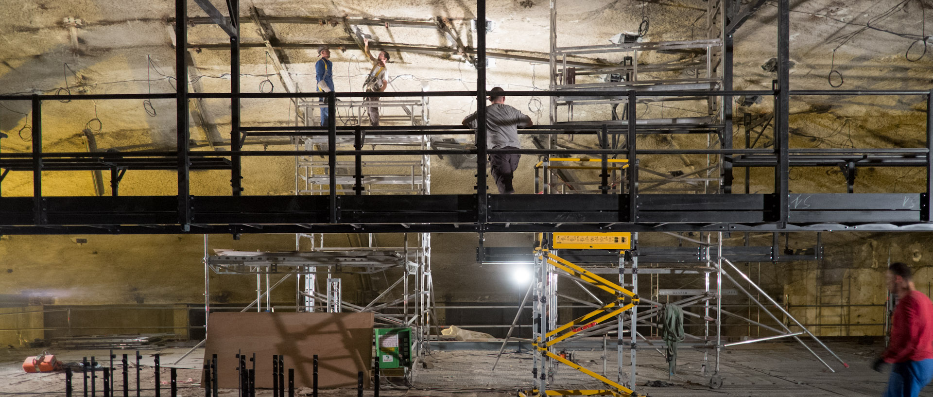 Le chantier de rénovation de l'auditorium de l'Orchestre national de Lille, au Nouveau Siècle, à Lille.