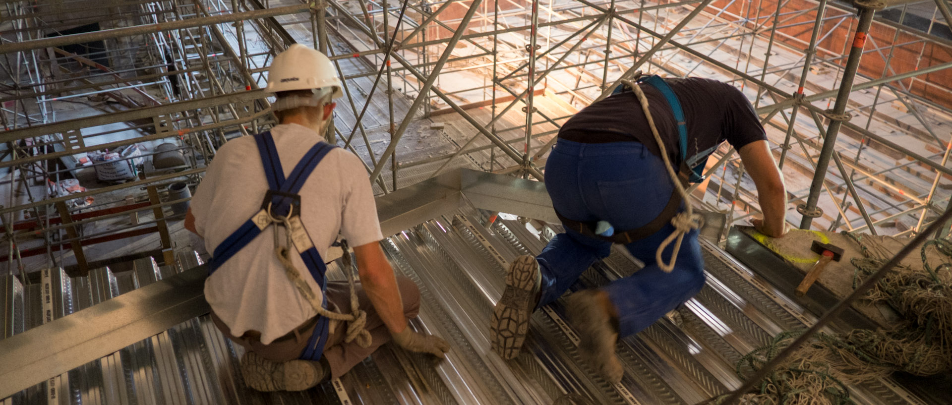 Le chantier de l'auditorium de l'Orchestre national de Lille, au Nouveau Siècle, à Lille.