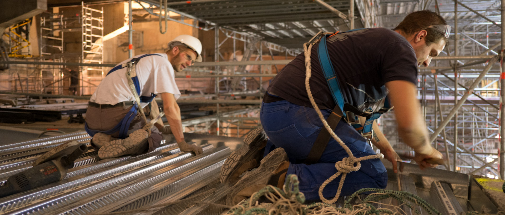 Le chantier de l'auditorium de l'Orchestre national de Lille, au Nouveau Siècle, à Lille.