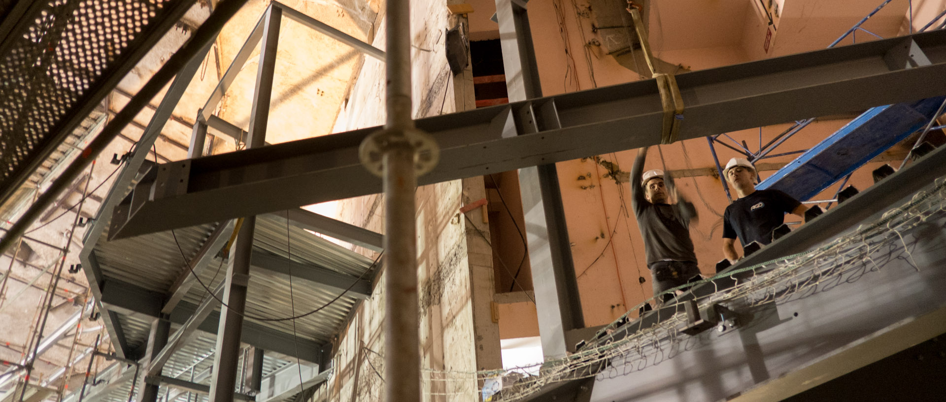 Le chantier de l'auditorium de l'Orchestre national de Lille, au Nouveau Siècle, à Lille.