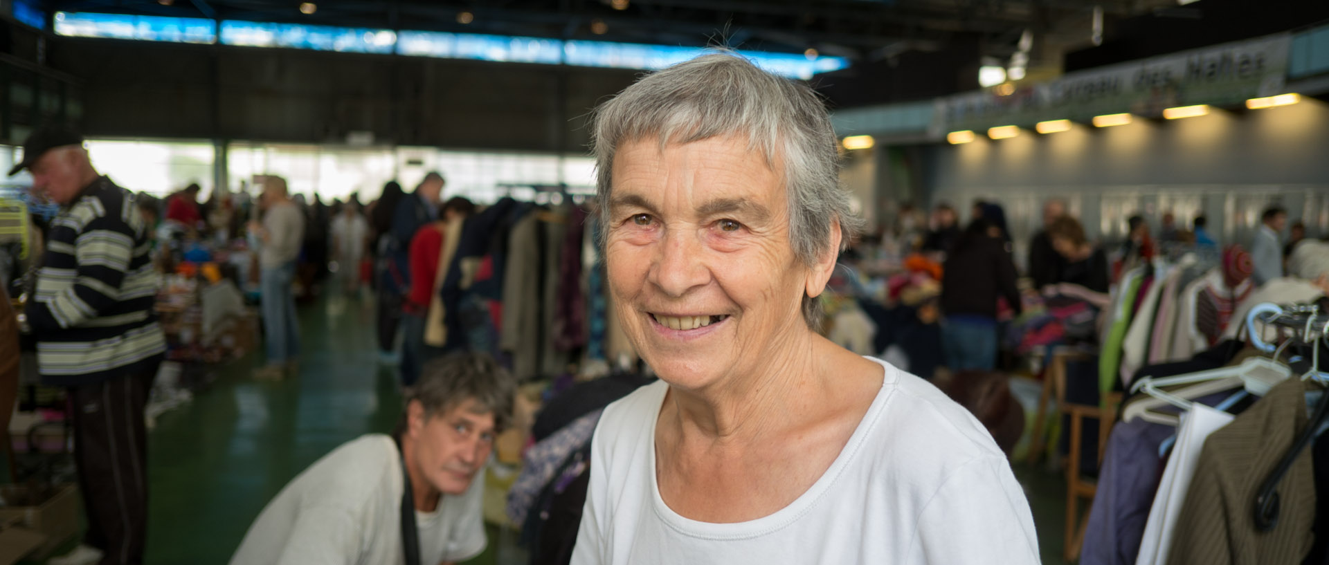 L'organisatrice du vide grenier des halles de Pau.