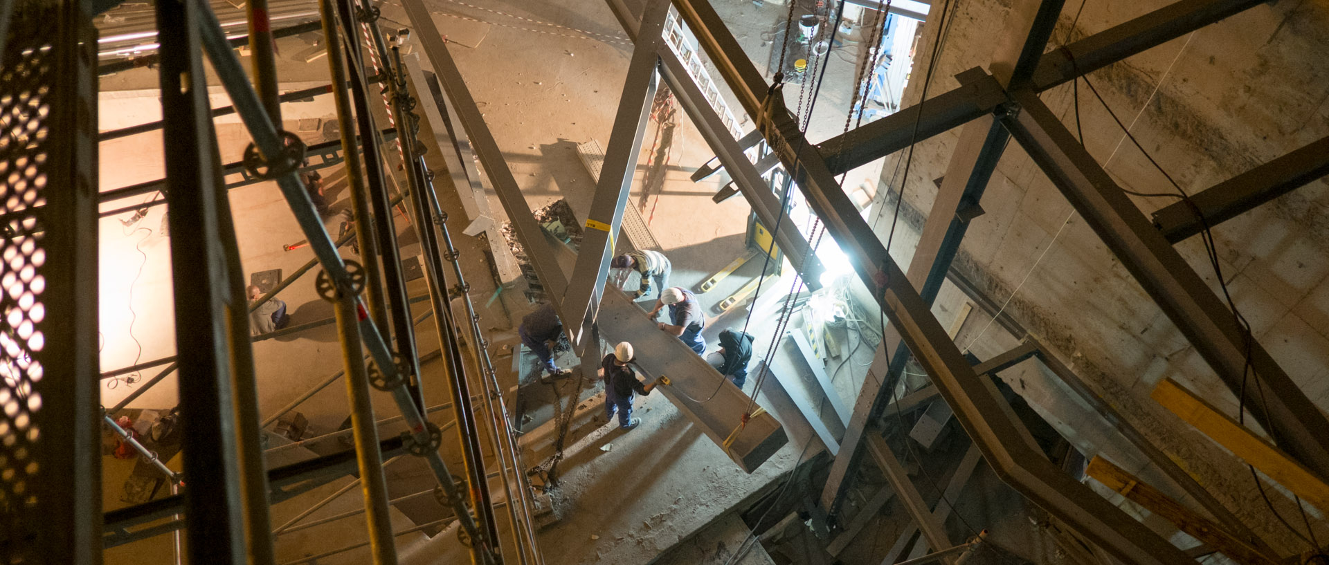 Le chantier de l'auditorium de l'Orchestre national de Lille, au Nouveau Siècle, à Lille.