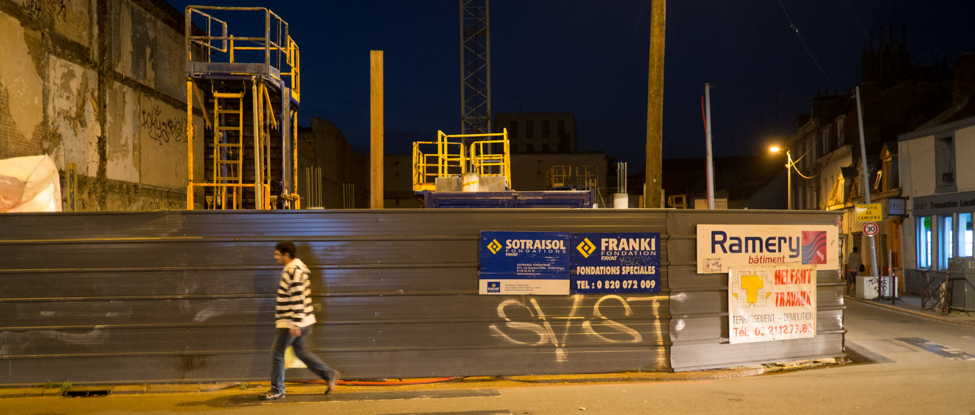 Chantier, rue Gambetta, à Lille.