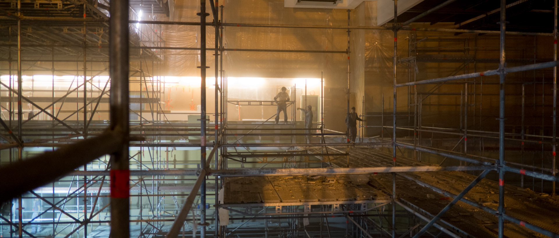 Le chantier de l'auditorium de l'Orchestre national de Lille, au Nouveau Siècle, à Lille.