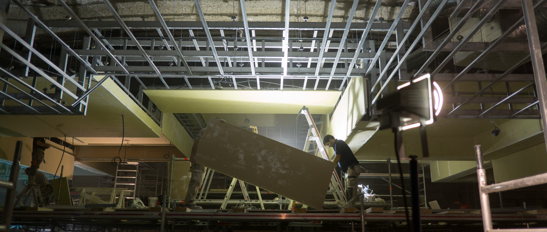 Le chantier de l'auditorium de l'Orchestre national de Lille, au Nouveau Siècle, à Lille.