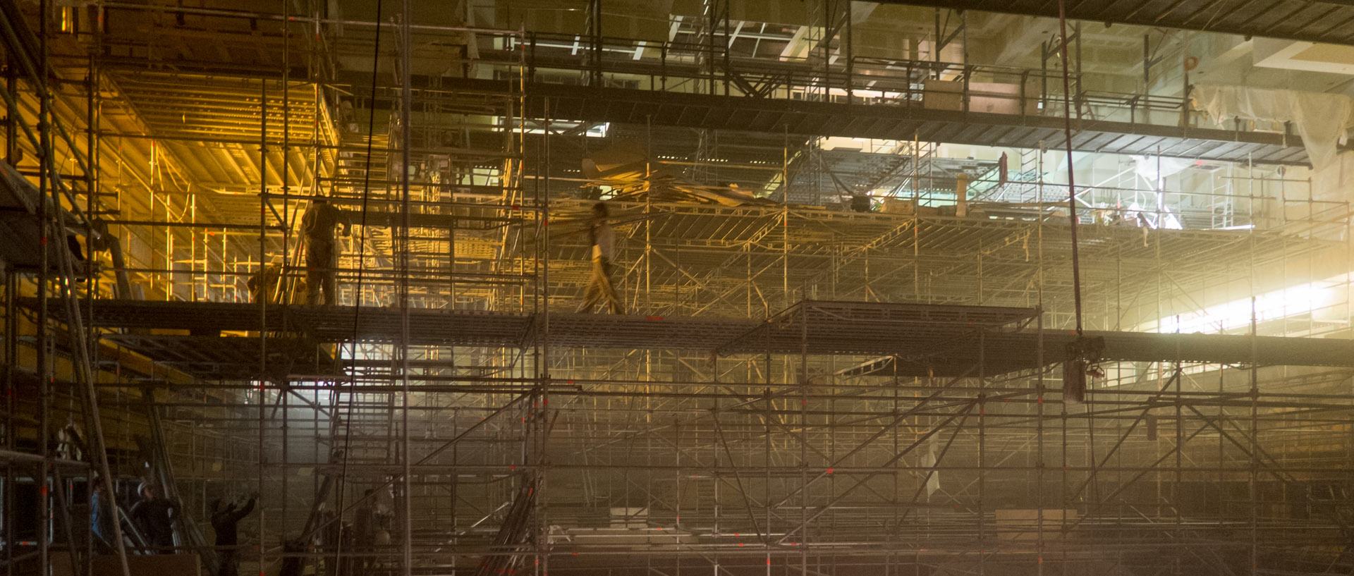 Le chantier de l'auditorium de l'Orchestre national de Lille, au Nouveau Siècle, à Lille.