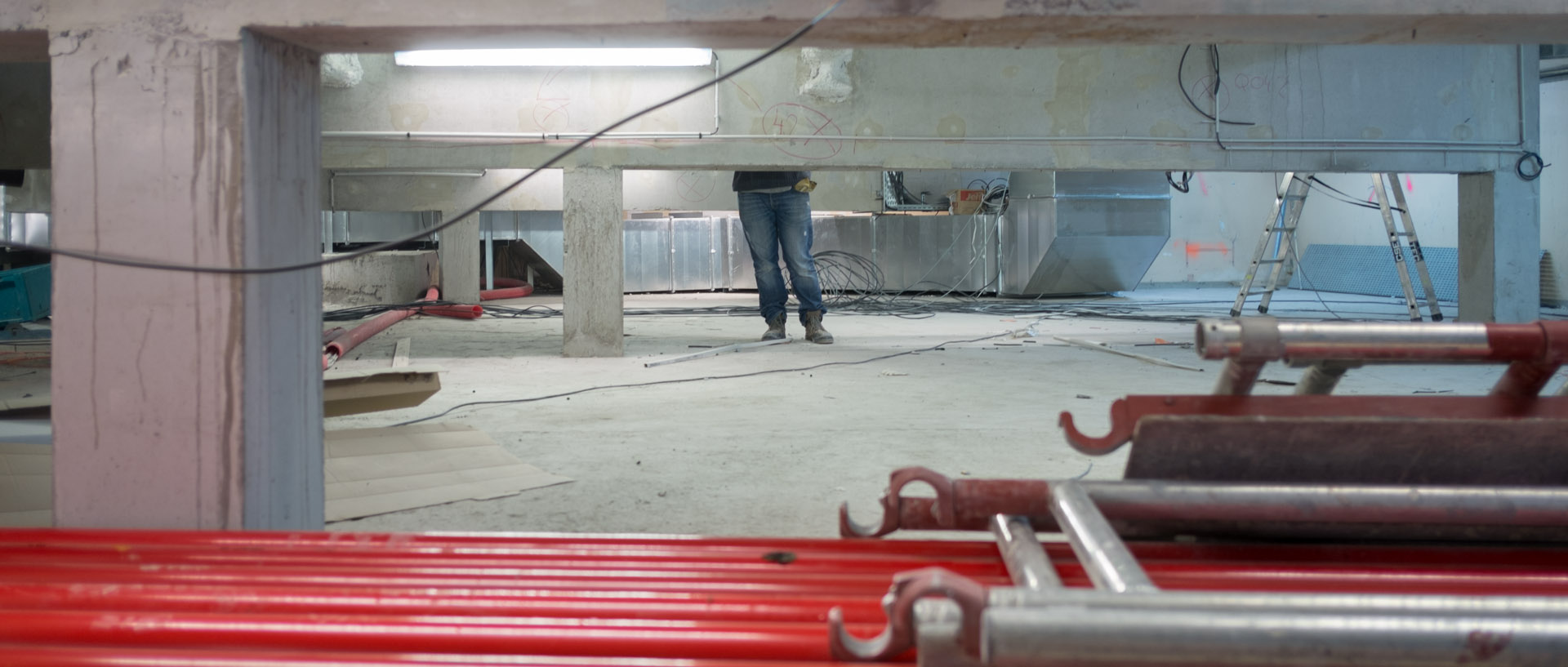 Le chantier de l'auditorium de l'Orchestre national de Lille, au Nouveau Siècle, à Lille.