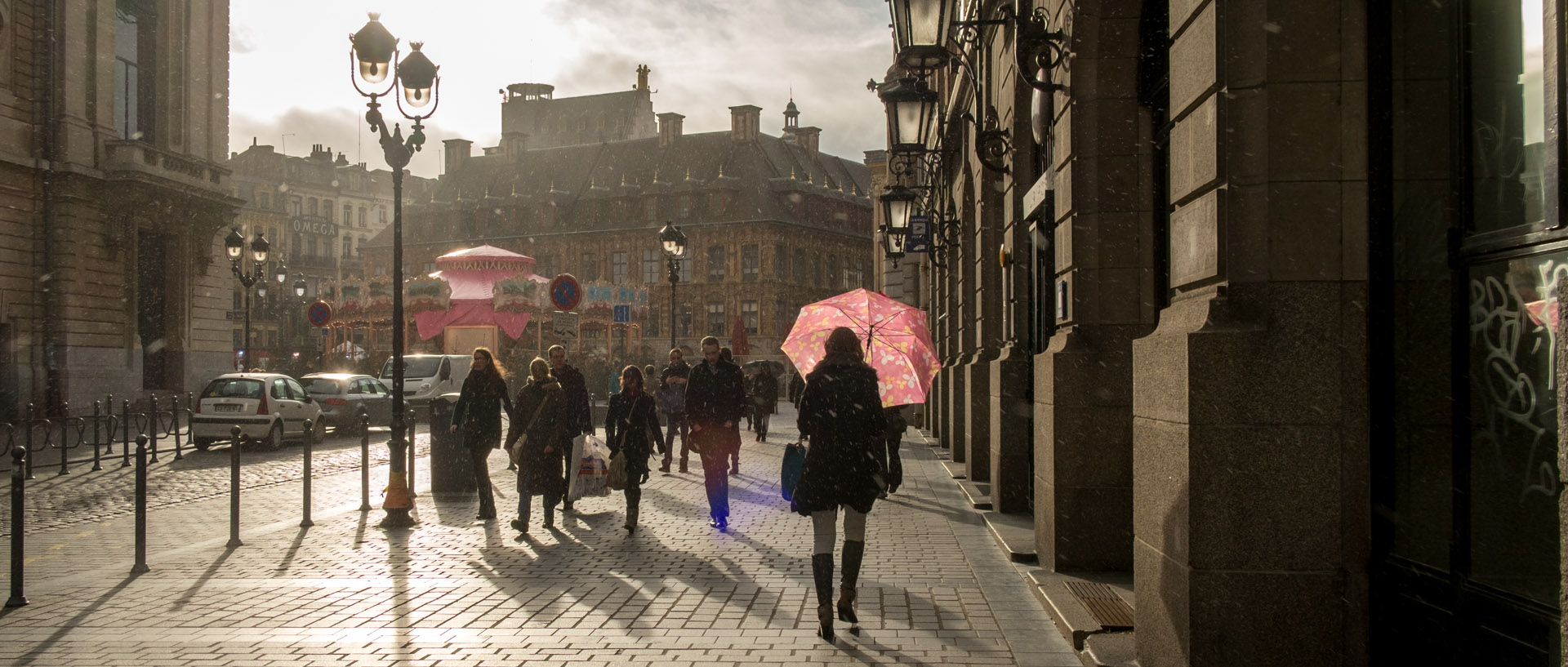 Giboulée, boulevard Carnot, à Lille.