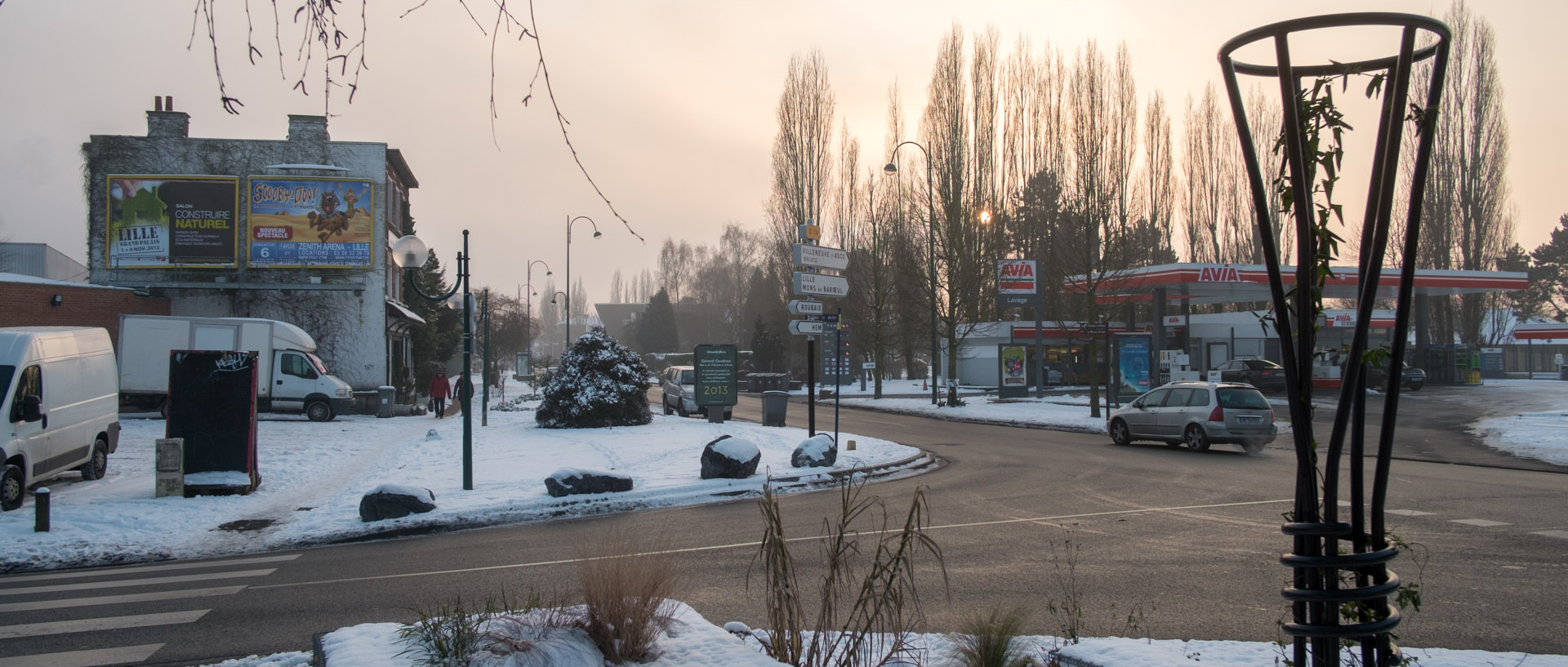 L'avenue Le-Notre sous la neige, à Croix.