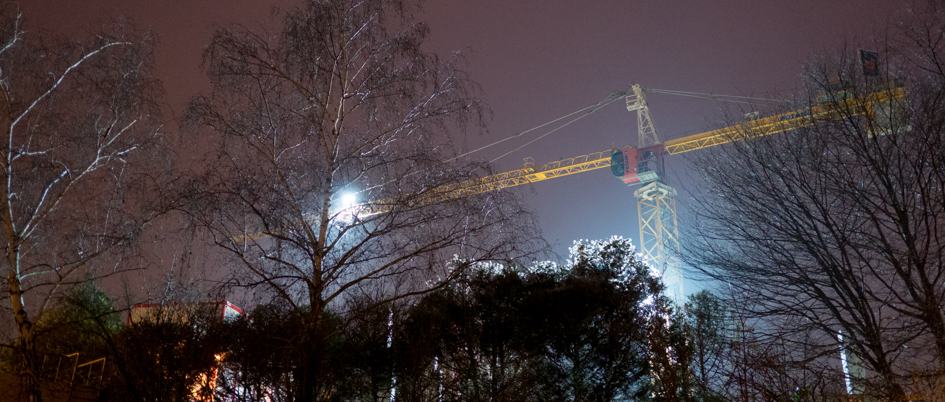 Le chantier de reconstruction du centre Leclerc, à Nanterre.