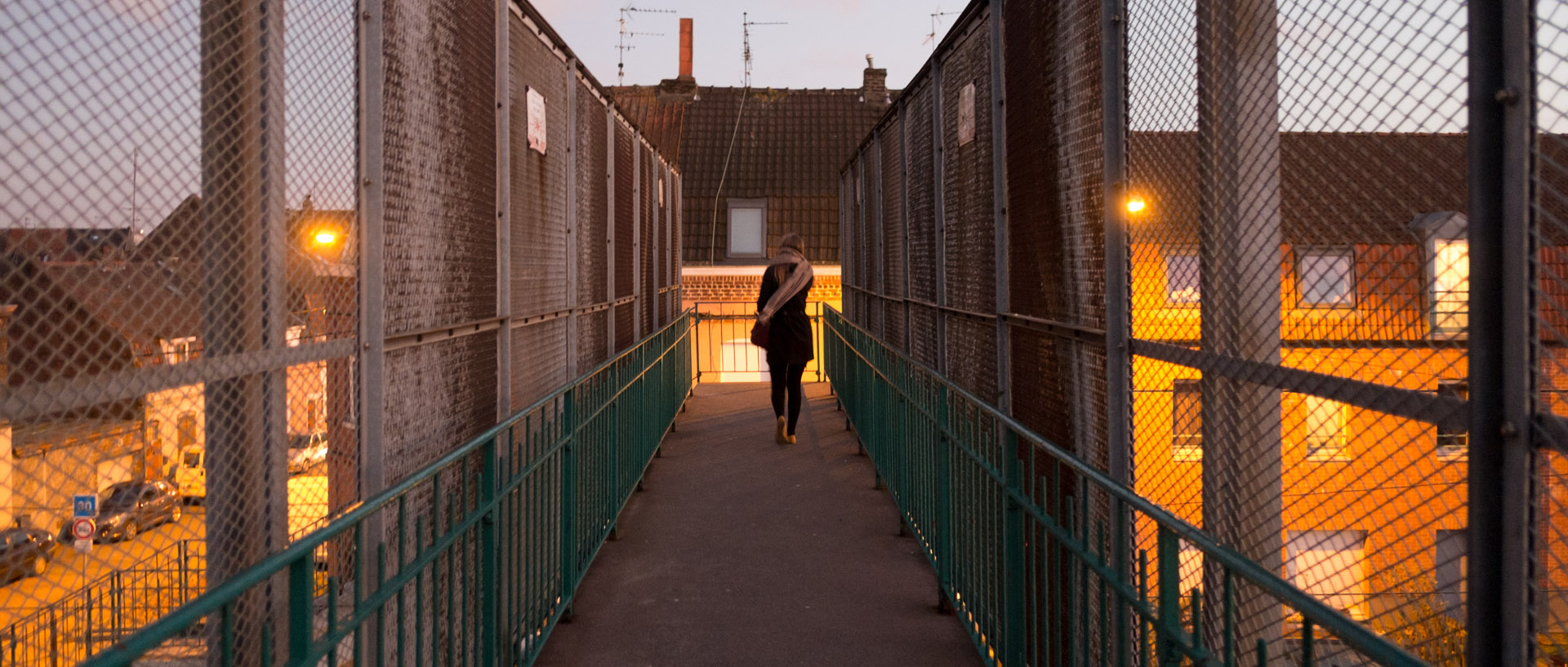 La passerelle de l'Allumette, à Croix.