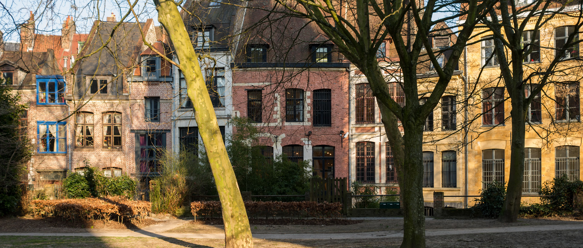 Maisons anciennes, derrière la cathédrale Notre-Dame de la Treille, à Lille.