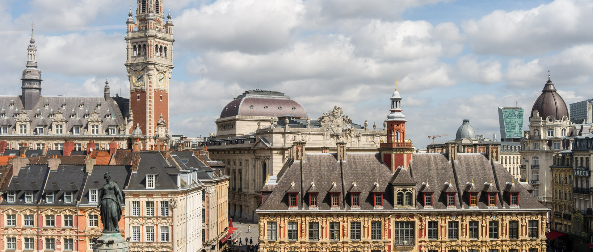 Vue sur les toits du centre de Lille.