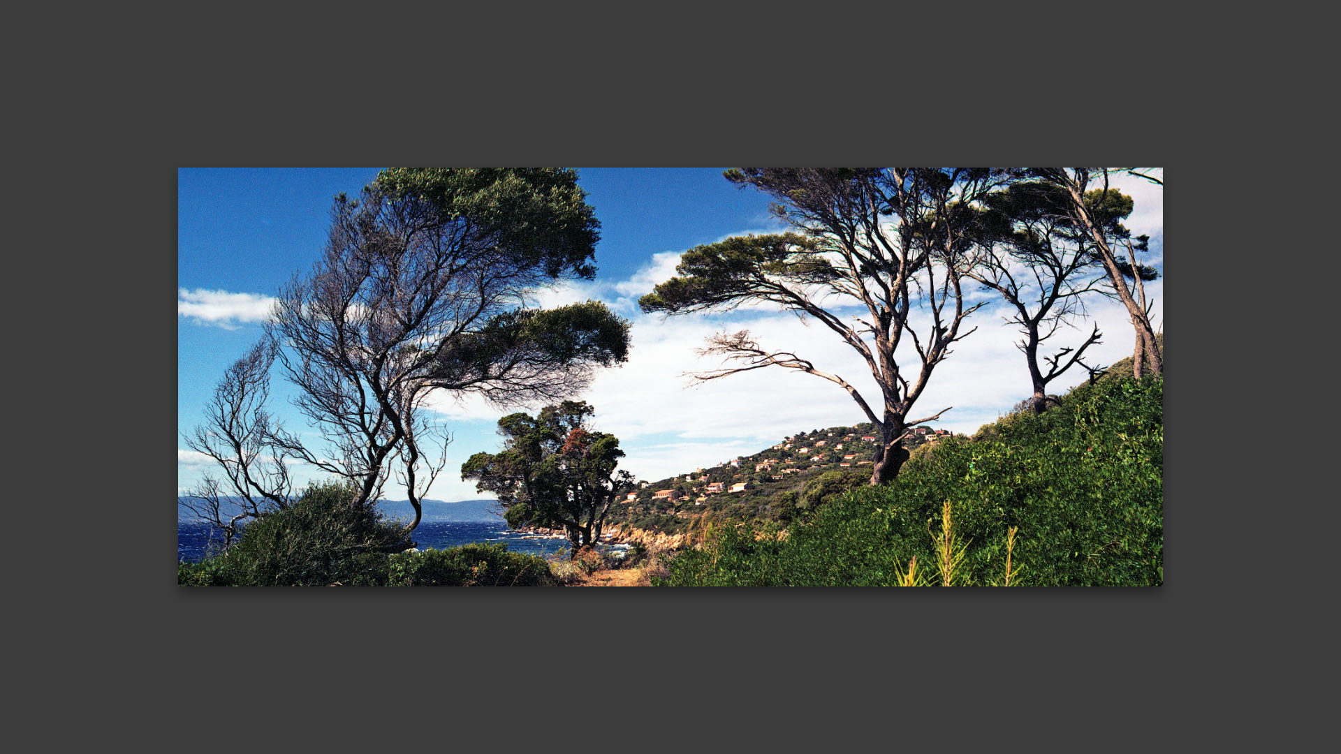 Héliopolis vu depuis le chemin de la plage des Grottes. 