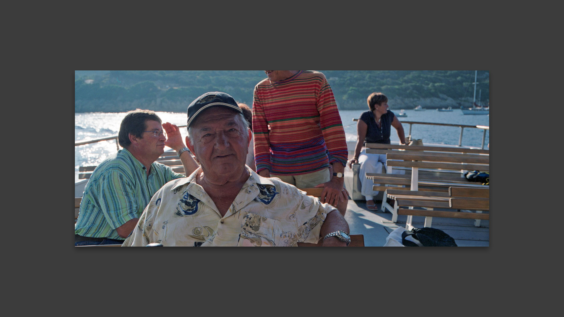 Carli sur la vedette des Iles d'or, en direction du Lavandou. 